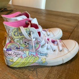 RARE Converse Chuck Taylor All Star Graffiti Comic Rainbow & Skull Sneakers Sz 7